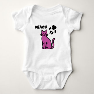 Body Cute Pink Cat “MIAOU” Baby Bodysuit
