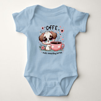 Body Cute Puppy Coffee Lover Baby Bodysuit - Coffee Mak
