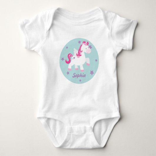 Body Cute Rose Magique Unicorn Baby Creeper (Devant)