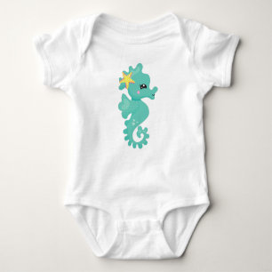 Body Cute Seahorse, Green Seahorse, Starfish, Coeurs