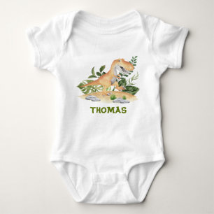 Body Cute T-Rex Dinosaur Vert Nom personnalisé
