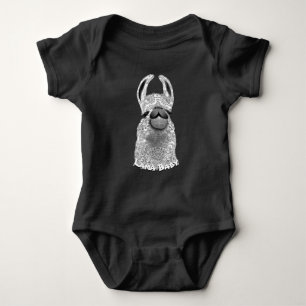 Body Cute tendance Grey et Motif blanc Llama Baby