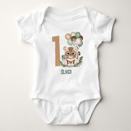 Body Cute Tiger Cub Wild One Boy 1er Anniversaire (Devant)