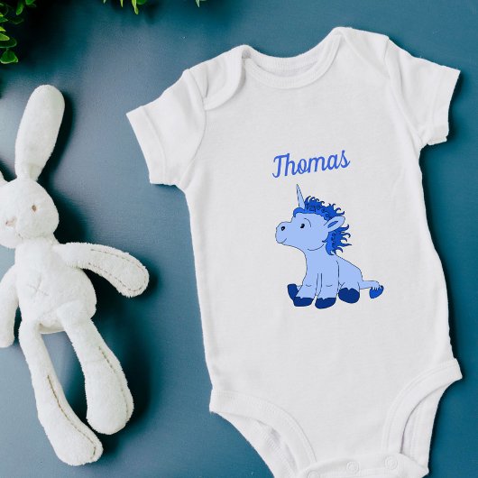 Body Cute Unicorn Blue Baby Nom du garçon