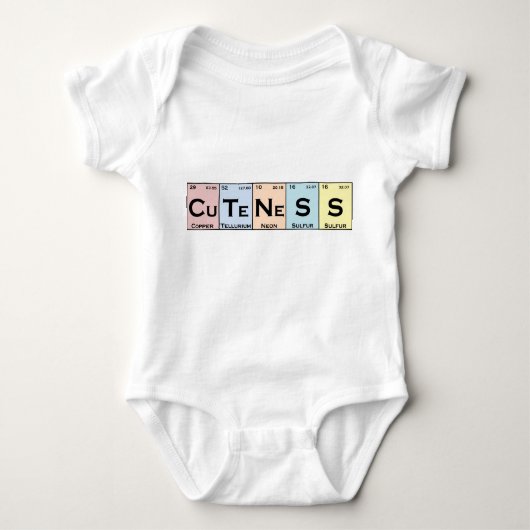 Body CuTeNeSS éléments périodiques baby romper (Devant)