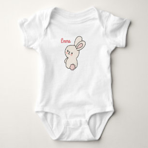 Body Cutom Baby Girl bodysuit avec mignon lapin rose