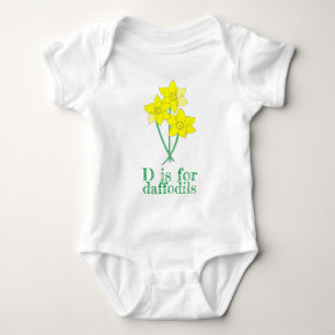 Body D est pour DAFFODILS Fleurs Jaunes Alphabet ABC