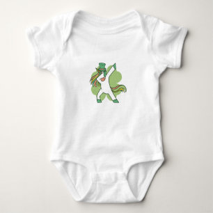 Body Dabbing St. Patricks Unicorn Baby Bodysuit
