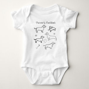 Body Dachshund Chiens Animaux Doodle Funny Noir et blan