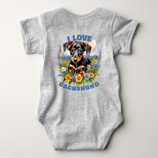 Body Dachshund Love Baby Bodysuit (Dos)