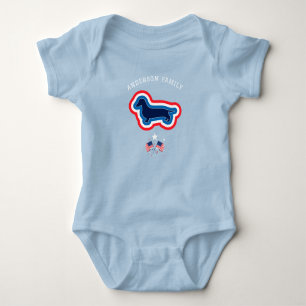 Body Dachshund Rouge Blanc Et Bleu 4 Juillet Chien