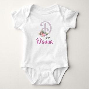 Body Danna Nom Baby Outfit Lettre D Romper Floral Girl