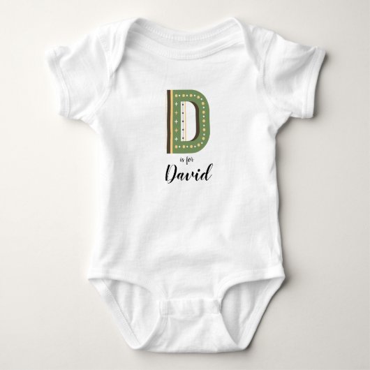 Body David Nom Lettre de Révélation D Boy Retro Vert Mo (Devant)