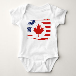 Body Demi-Canadien Américain : Canada USA Maple Leaf