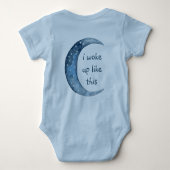 Body Demi-lune bleue | Petit bébé texte personnalisé (Dos)