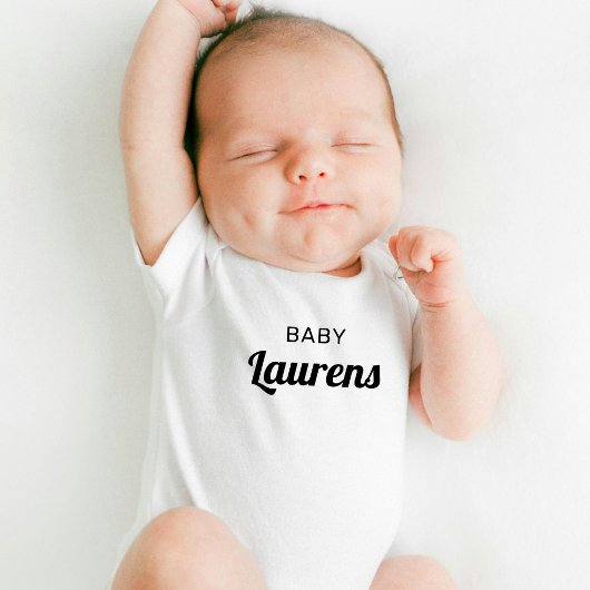 Body Dernier Nom de Bébé Écriture Moderne Mignonne