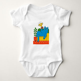 Body Design - Blue Cat Trophy Lounger - T-Shirt Baby