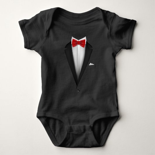 Body Design Tuxedo avec Red Bowtie Pour Mariages (Devant)