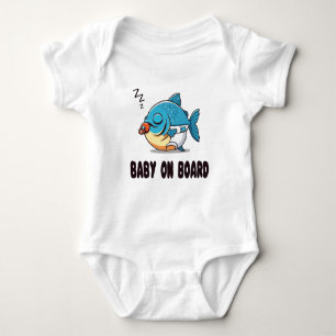Body Dessin animé drôle de bébé poisson endormi - Bébé