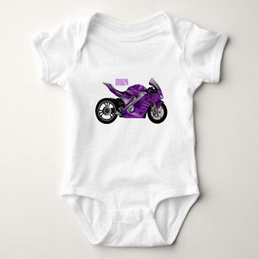 Body Dessin de moto de sport violet (Devant)