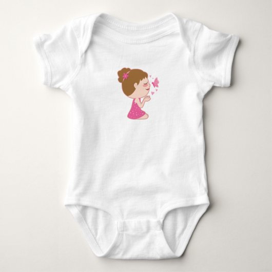 Body Dessin mignon pour fille et papillon (Devant)