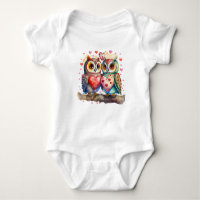Deux hiboux en costume de bébé amoureux - Cute Val