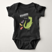 Body Dinosaur Roar Green Monogramme Garçon (Devant)