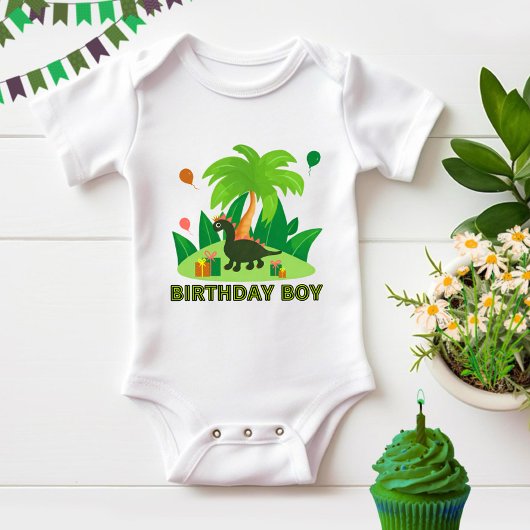 Body Dinosaure vert pour fête d'anniversaire