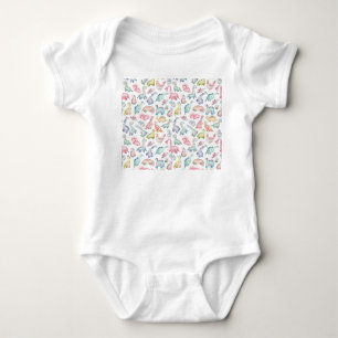 Body Dinosaures mignons, motif d'aquarelle pour enfants
