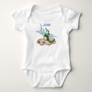 Body Dinosaures pour bébés tropicaux Nom personnalisé B