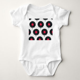 Body disques vinyliques fondus, motif artistique.