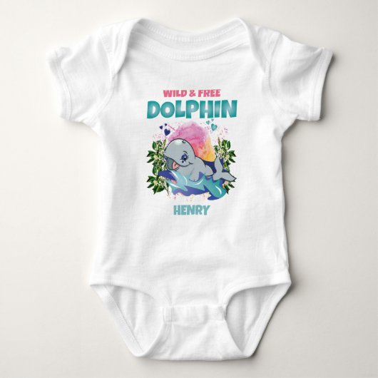 BODY DOLPHIN SAUVAGE ET GRATUIT COLORÉ FUNNY CUTE ENFAN (Devant)
