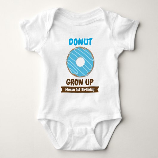 Body Donut Grow Up First Birthday Nom du garçon (Devant)