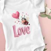 Body Douce abeille d'amour Cœurs roses 