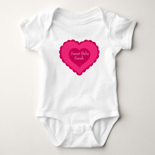 Body Douce bébé fille pour la Saint-Valentin une pièce (Devant)