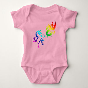 Body Dragons et licornes arc-en-ciel Bodysuit bébé