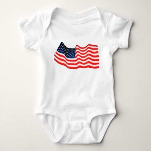 Body Drapeau américain bébé rampant, blanc (Devant)