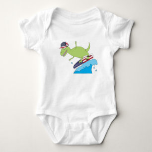 Body Drapeau américain Dinosaur Surfing