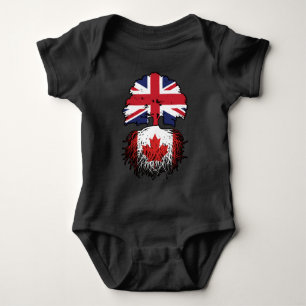 Body drapeau canadien britannique des racines de l'arbr