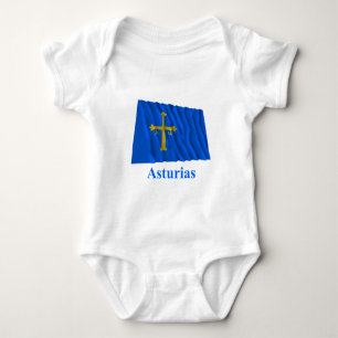 Body Drapeau de ondulation des Asturies avec le nom