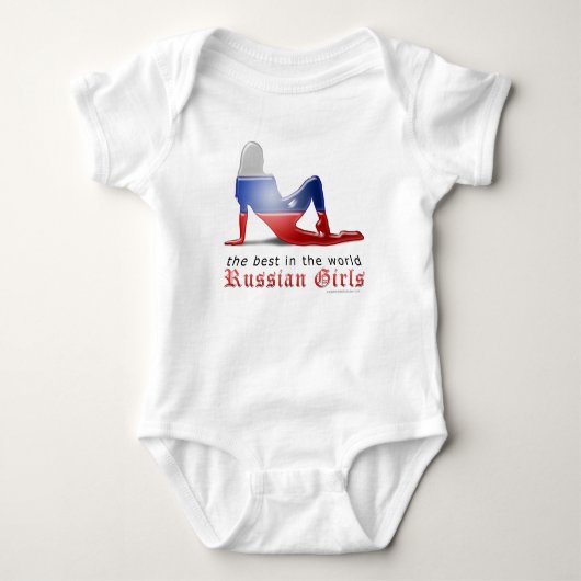 Body Drapeau Silhouette pour fille russe (Devant)