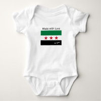 Drapeau syrien "Fabriqué avec amour" en Syrie