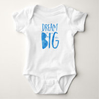 Dream Big, citation inspirante, aquarelle bleue