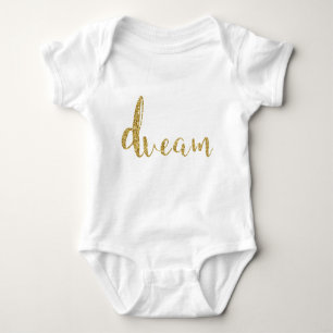 Body "Dream" Gold Typographie Baby Girl Stylish Chic