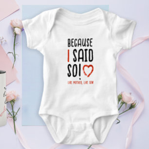 Body Drôle Comme Mère Comme Fils Dire Typo Noir Blanc