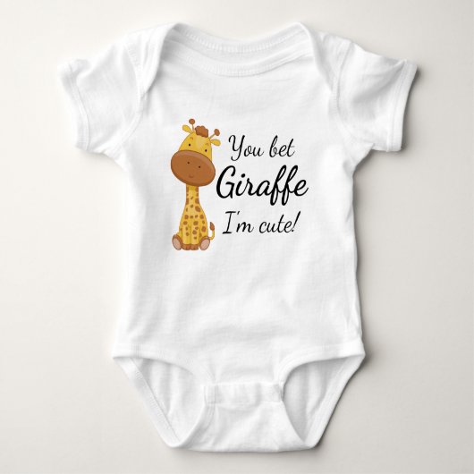 Body Drôle Giraffe : Tu paries Giraffe Je suis mignonne (Devant)
