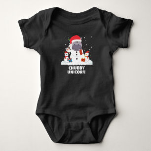 Body Drôle Père Noël Hippo Noël Snowman cadeau Noël