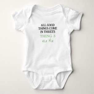 Body Drôle Triplets Tenue Avec Nom, Unisex Personnalisé