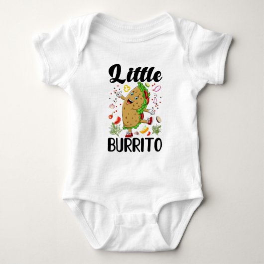 Body drôle unisex petit burrito mot art (Devant)