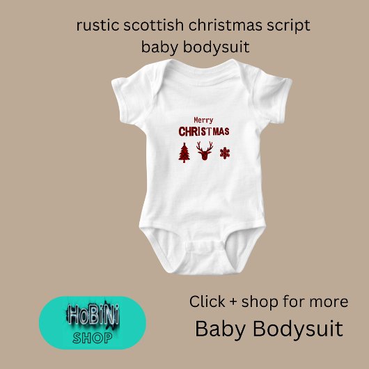 Body écriture de noël rustique écossais